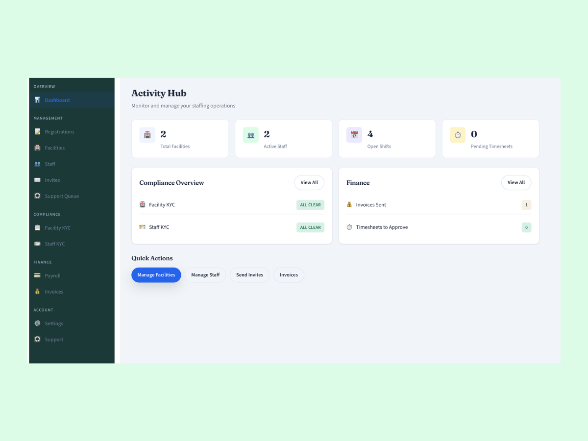 Nursing Approach — Shift Booking Platform